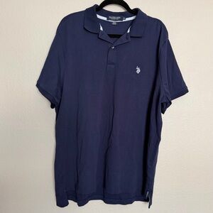 U.S. Polo Assn Luxury Feel 2XL Interlock Polo Shirt Navy Blue New Without Tags